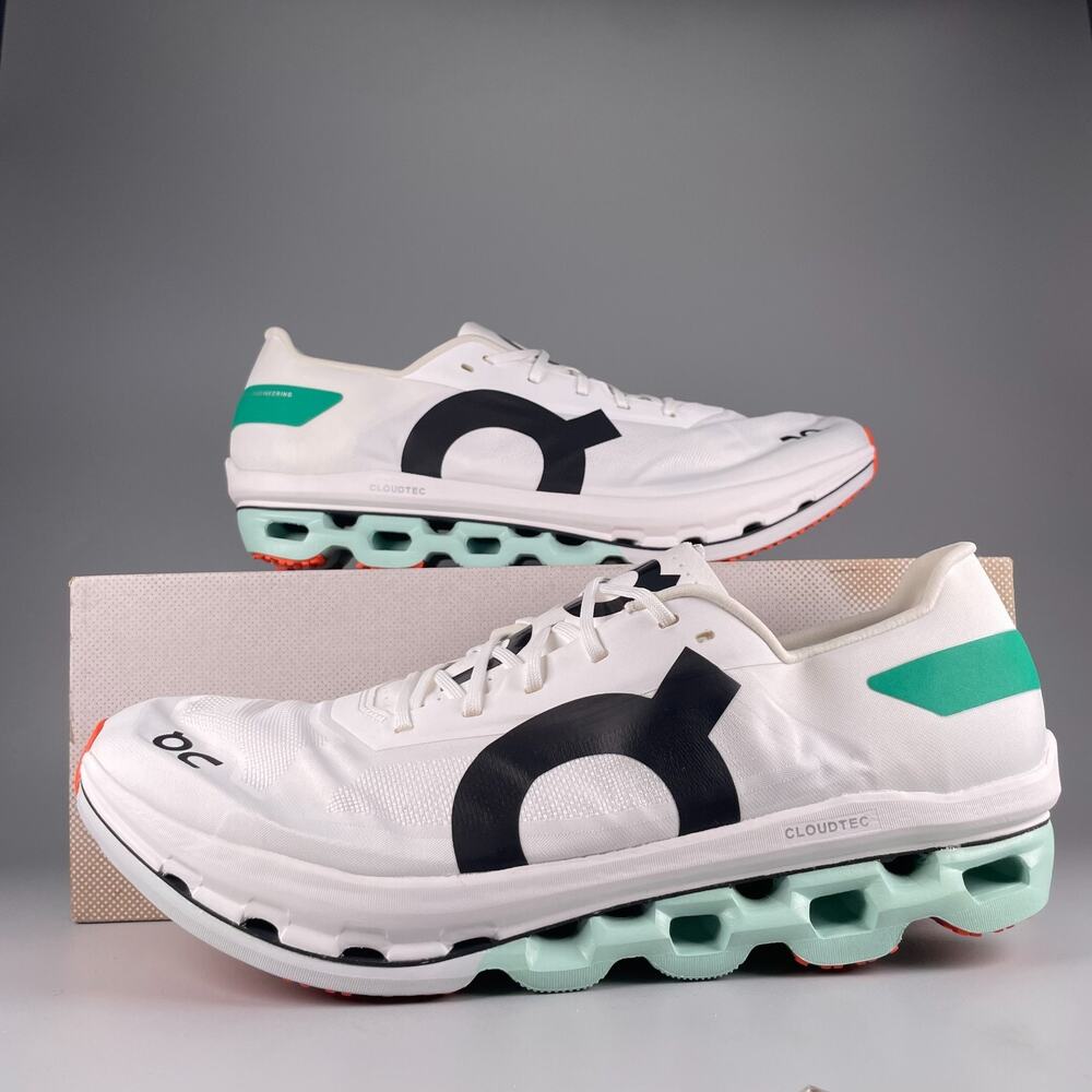 On Cloudboom Echo Men's Size 12.5 White Green Running Sneakers Athletic Shoe NEW